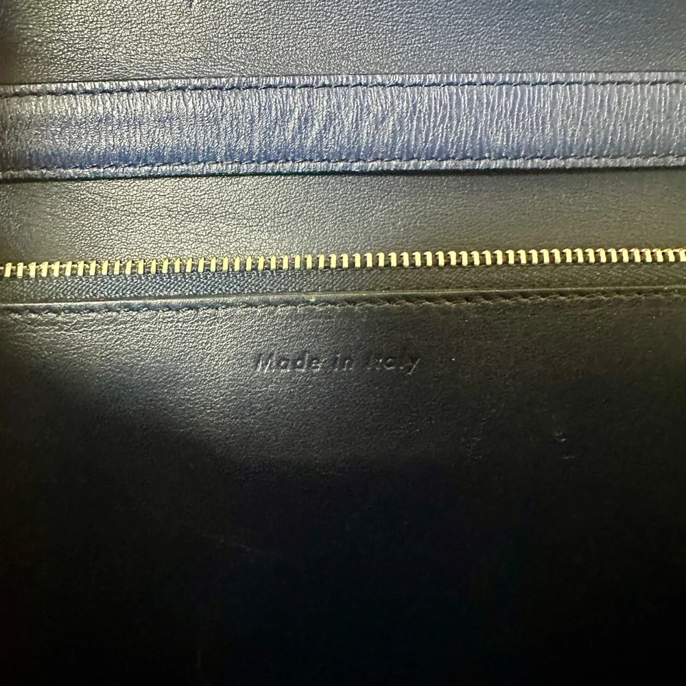 Celine medium box bag in blue and leige leather - Picture 9 of 10